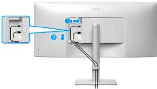 DELL 34 Plus S3425DW - Acheminement des câbles vers les E/S latérales (en option) - 1