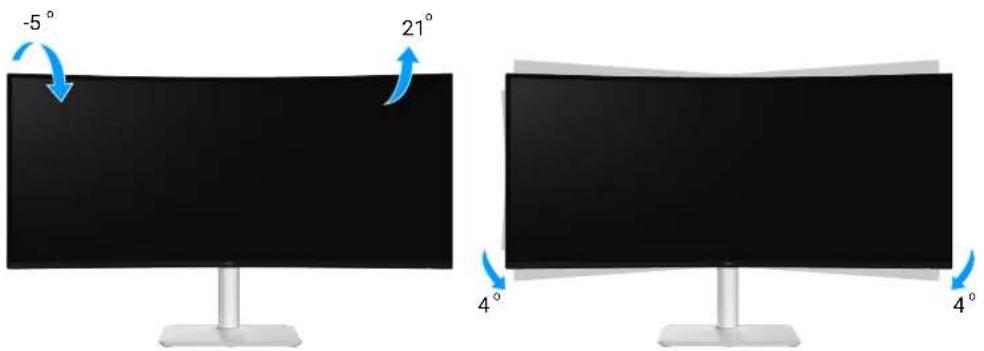 DELL 34 Plus S3425DW - Réglage de l'inclinaison et de l'angle - 1