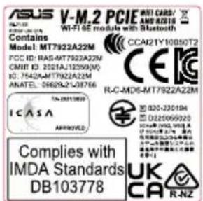 ASUS PRIME B860M-A WIFI - CE RED RF Output table (Directive 2014/53/EU) - 1