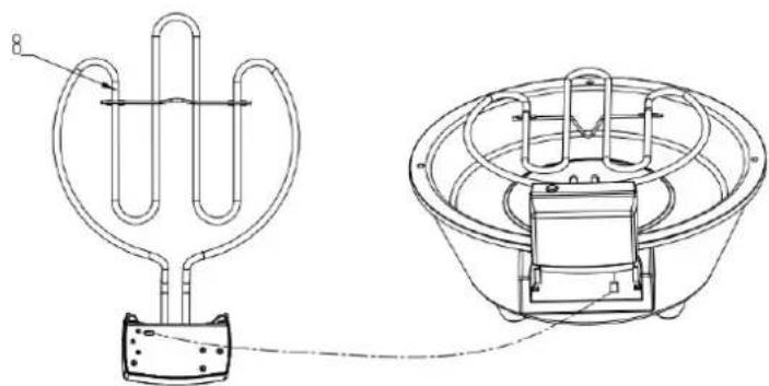 Melchioni BBQ1 - Utilizzare le viti M4 per assemblare i piedini al fondo del corpo centrale - 3