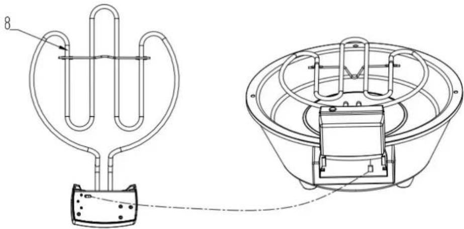 Melchioni BBQ1 - Putting the reflect plate on the body, three holes of reflect plate should align with three supports. - 2