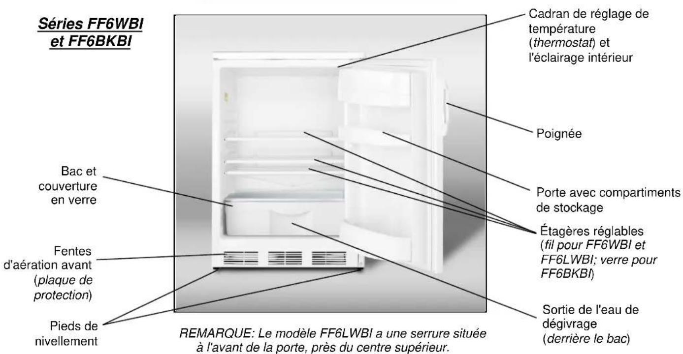 Accucold FF6BKBI7SSTBADA - Emplacement des pièces - 1