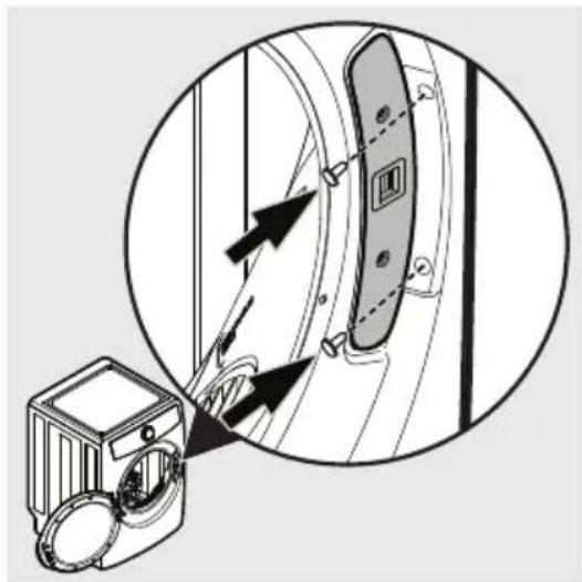 ELECTROLUX ELFG7537WH - Réinstallation du loquet et des bouchons de trous - 2