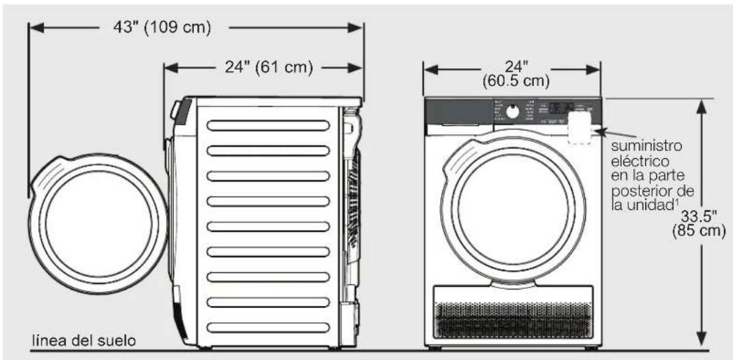 ELECTROLUX ELFE4222WH - Dimensiones de la secadora - 1