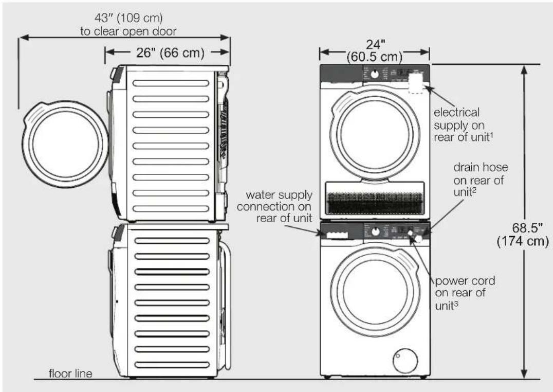 ELECTROLUX ELFE4222WH - Dryer Dimensions - 2