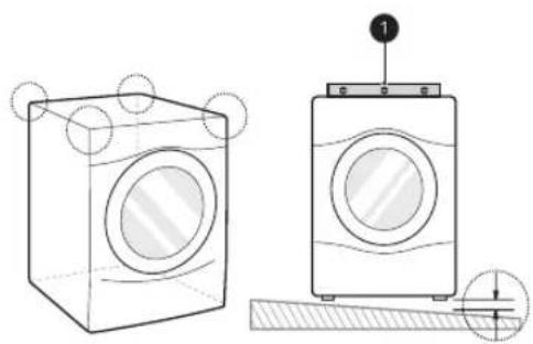 LG WM3555HWH - Mise au niveau de la laveuse - 1