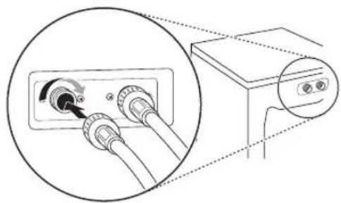 LG WM3555HWH - Raccordement des tuyaux d'arrivée d'eau - 4