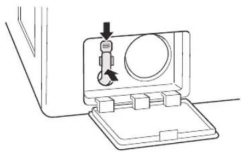 LG WM3555HWH - Vuelva a montar el tapón en la manguera de desagüe y vuelva a sujetar la manguera de desagüe. - 1
