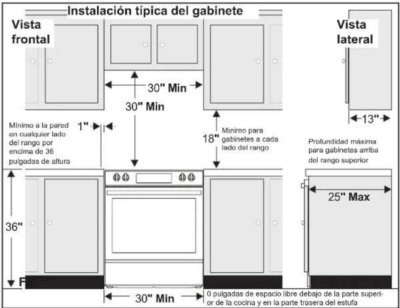 FRIGIDAIRE PCFI3080SS - Espacios y dimensiones - 1