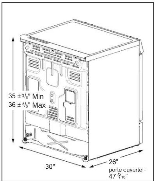 FRIGIDAIRE PCFI3080SS - Dégagements et dimensions - 2