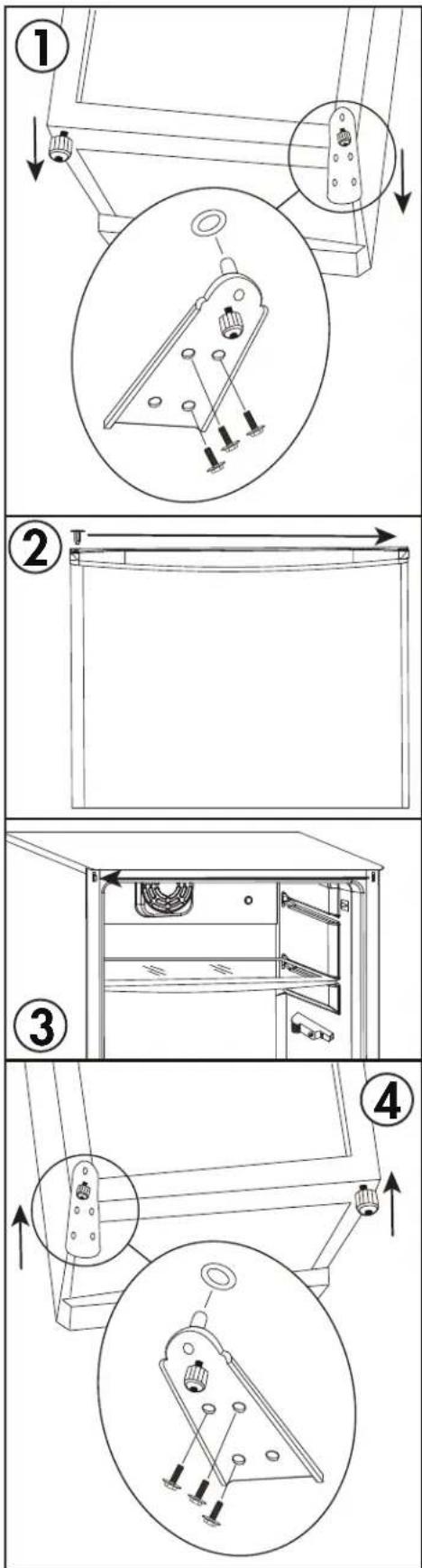 DANBY DAR110A1WH - DOOR REVERSAL INSTRUCTIONS - 1