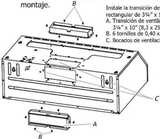 FRIGIDAIRE FHWC3650SS - Instalación de amortiguador de ventilación - 1