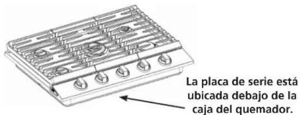 FRIGIDAIRE GCCG3648BK - Ubicación de la placa de número de modelo y de serie - 1