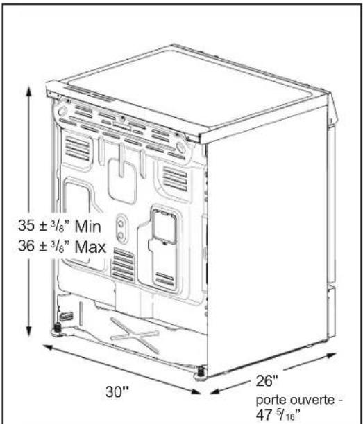 FRIGIDAIRE GCFE3060SS - Dégagements et dimensions - 2