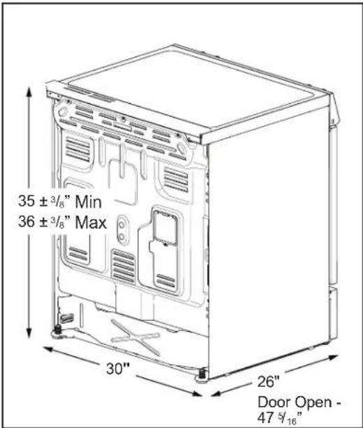 FRIGIDAIRE GCFE3060SS - Clearances and Dimensions - 2
