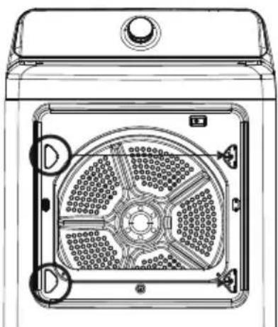FRIGIDAIRE FLVG7523WH - Paso1:Retire la puerta de la secadora - 2