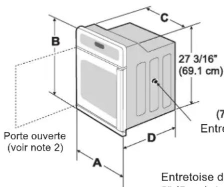 FRIGIDAIRE FGEW276SSS - AVERTISSEMENT N'enlevez pas les entretoises sur les parois latérales et/ou à l'arrière du four. Ces entretoises centrent le four dans l'espace fourni. Le four doit être centré pour prévenir une accumulation excessive de chaleur pouvant causer un feu ou des dommages. - 2