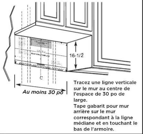 FRIGIDAIRE GMOS1964SS - ÉTABLISSEMENT DE L'EMPLACEMENT DE LA PLAQUE MURALE SOUS VOTRE ARMOIRE - 1