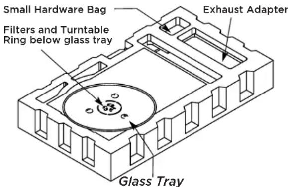 FRIGIDAIRE GMOS1964BSS - REMOVING THE MICROWAVE OVEN FROM THE CARTON/REMOVING THE MOUNTING PLATE - 1