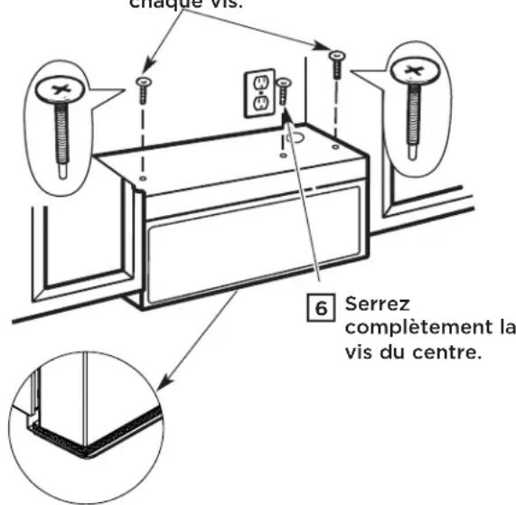 en quelque vis. 6 Serrez complètement la vis du centre.