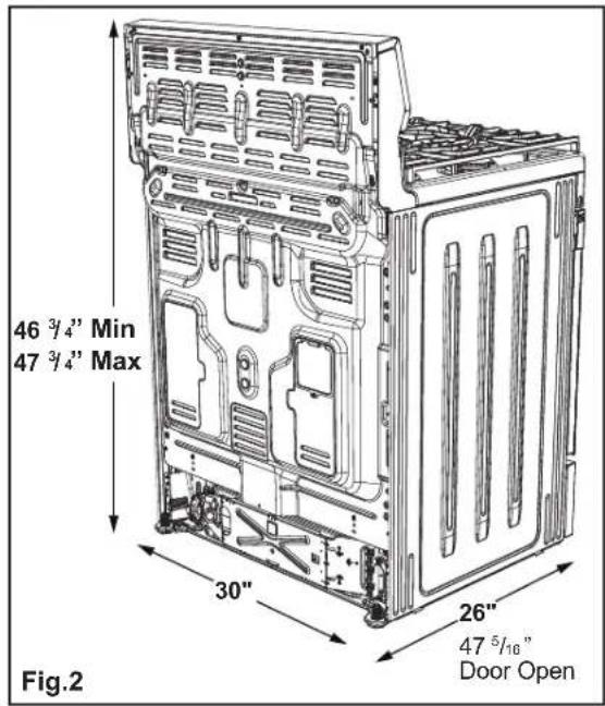 FRIGIDAIRE FCRG3062BK - Clearances and Dimensions - 2
