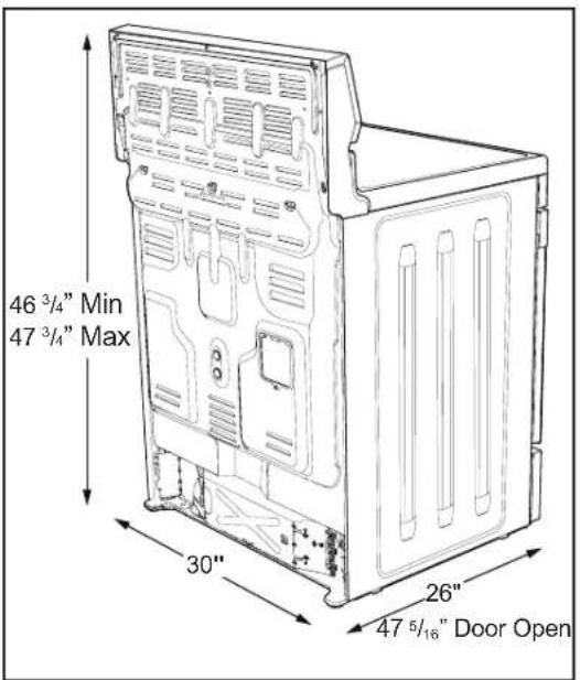 FRIGIDAIRE FCRE3062SS - Clearances and Dimensions - 2