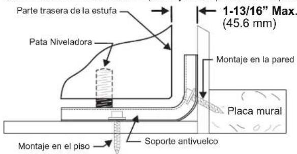 FRIGIDAIRE FCRG3062WH - Instrucciones de instalación del soporte antivuelco - 1
