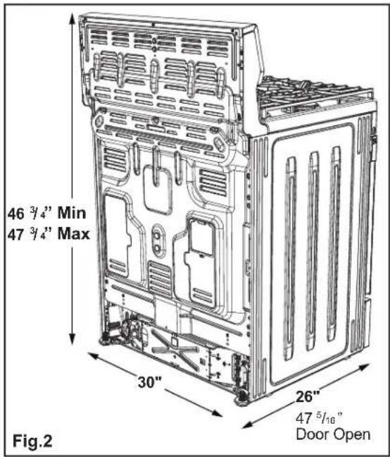 FRIGIDAIRE FCRG3062SS - Clearances and Dimensions - 2