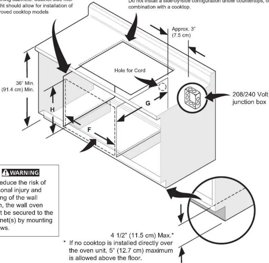 FRIGIDAIRE FCWD2727WH - TYPICAL UNDER-COUNTER INSTALLATION - 1