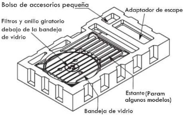 FRIGIDAIRE UMV1422WH - PROCEDIMIENTO PARA SACAR DE LA CAJA EL MICROONDAS Y LA PLACA DE INSTALACIÓN - 1
