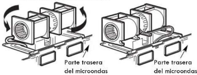FRIGIDAIRE UMV1422WH - B5. AJUSTE DEL VENTILADOR DEL MICROONDAS PARA LA EXTRACCION TRASERA EXTERNA (cont.) - 1