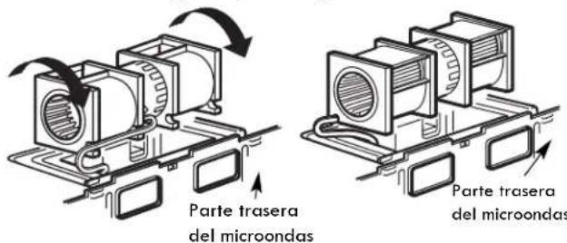 FRIGIDAIRE UMV1422SS - B5. AJUSTE DEL VENTILADOR DEL MICROONDAS PARA LA EXTRACCION TRASERA EXTERNA (cont.) - 4