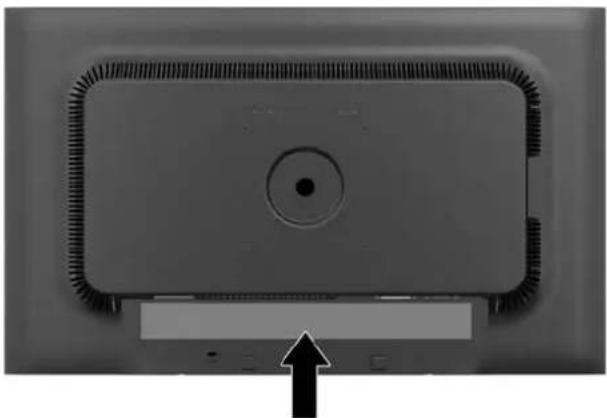 HP Compaq LA2006x - Emplacement des étiquettes de caractéristiques nominales - 1