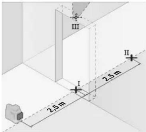 BOSCH GLL 12V-100 CG Professional - Pystysuorien linjojen tasaustarkkuuden tarkistus - 1