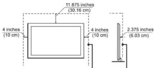 11.875 inches (30.16 cm) 4 inches (10 cm) 4 inches (10 cm) 2.375 inches (6.03 cm)