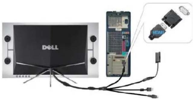DELL Crystal - Connecting Your Monitor Using an HDMI to DVI Adapter - 1