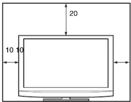SONY KDL-40X1 - Deje espacio suficiente alrededor del monitor - 1
