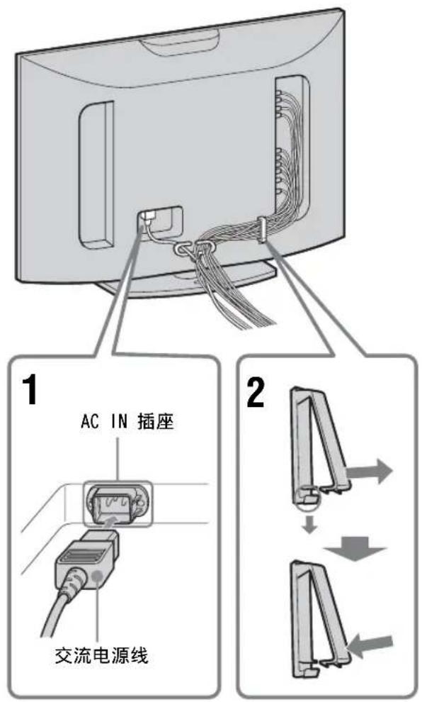 SONY KDL-40X1 - 连接交流电源线和排列输入电缆 - 1