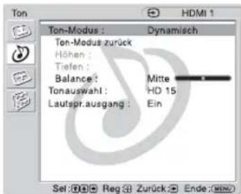 SONY KDL-40X1 - Menü Auswahlbare/einstellbare Optionen - 2