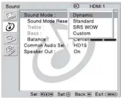 SONY KDL-40X1 - Sound Settings - 1