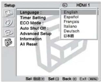 SONY KDL-40X1 - Setup Settings - 1