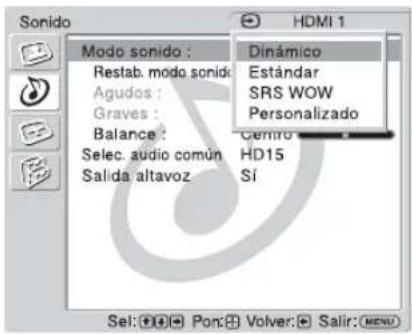 SONY KDL-40X1 - Sonido Ajustes - 1
