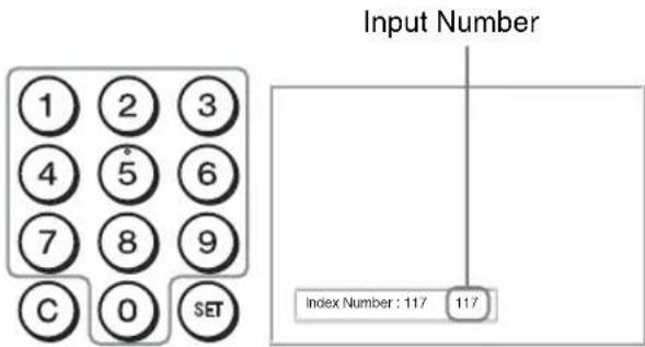 SONY KDL-40X1 - Input the "Index Number" of the display you want to operate using the 0 - 9 buttons on the remote control. - 1