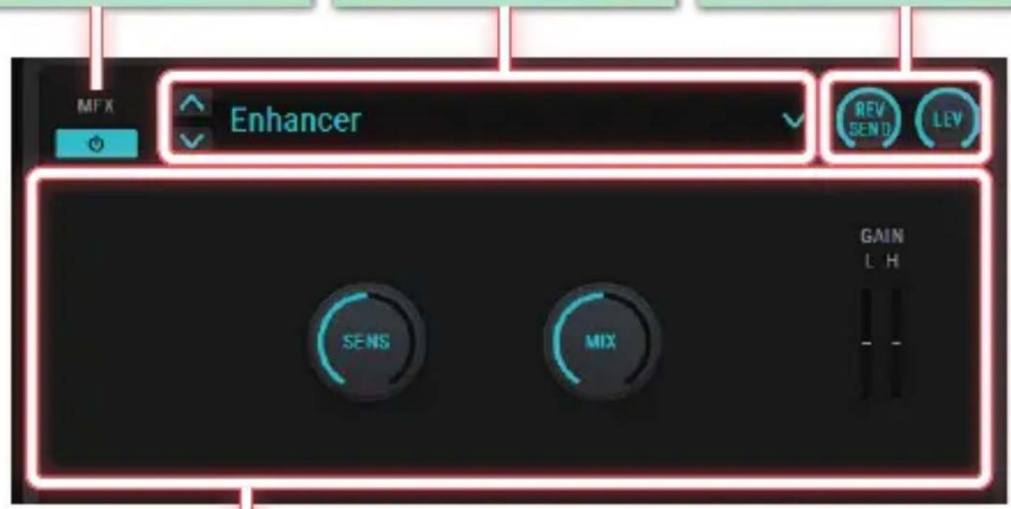 MFX Enhancer REV SEND LEV SENS MIX GAIN L H