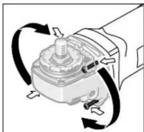 BOSCH GWS 15-125 CISTH Professional - Faire pivoter le carter d'engrenage - 1