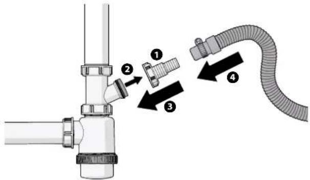 Wisberg WBWM1400A9AWNB - RACCORDER LE TUYAU D'ÉVACUATION À UN SIPHON - 1