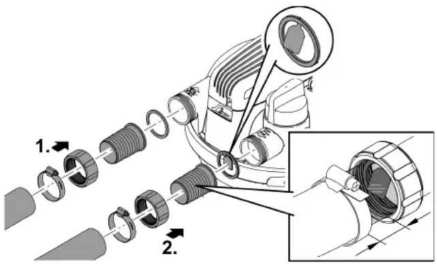 OASE FiltoClear Set 13000 - Ulostulon liittäminen - 1