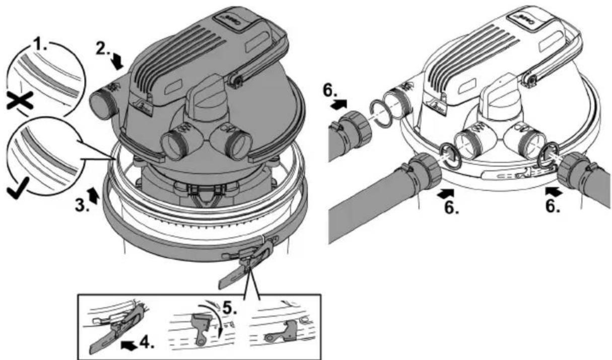 OASE FiltoClear 19000 - Colocar la tapa del filtro - 1