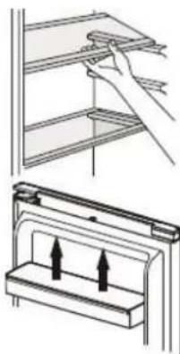 DE DIETRICH DRS1244ED - Positioning the small door trays - 1