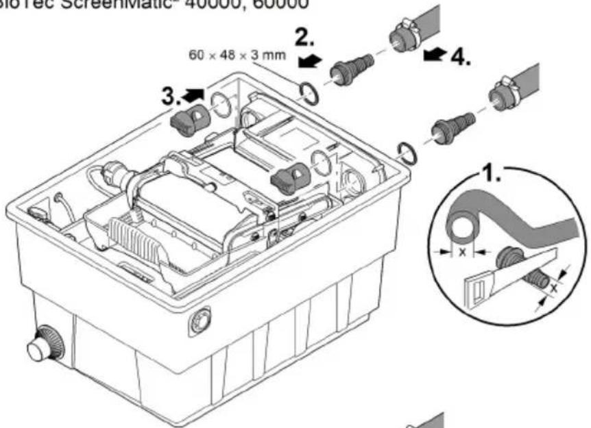 OASE BioTec ScreenMatic 60000 - Conexión de la bomba de filtro - 1